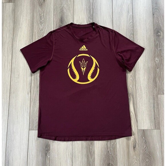 Adidas Creator Tee Mens NCAA Arizona State Baseball Shirt Sleeve Tee Size Large - Picture 1 of 9